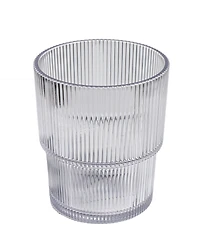 Abode Homewares Fine Ribbed Acrylic Drinking Glasses, Set of 6