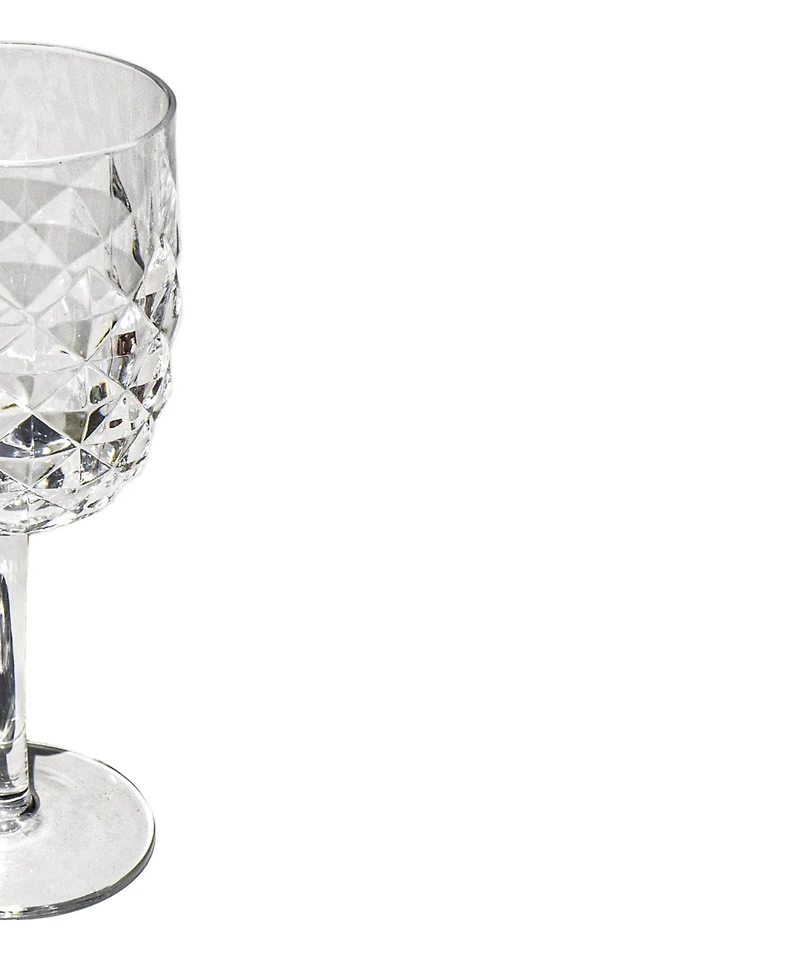 Abode Homewares Diamond Cut Acrylic Goblet Wine Glasses