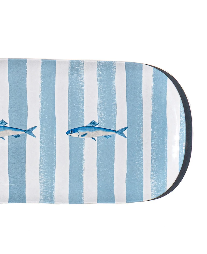 Abode Homewares Sardinia Melamine 6.9" Stripe Serving Platter