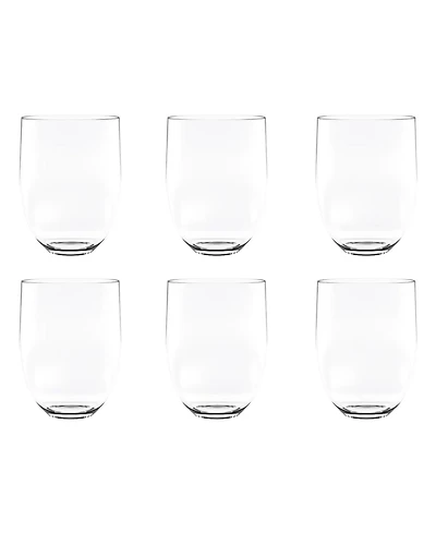 Abode Homewares Quatro Acrylic Stemless Wine Glasses, Set of 6