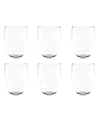 Abode Homewares Quatro Acrylic Stemless Wine Glasses, Set of 6