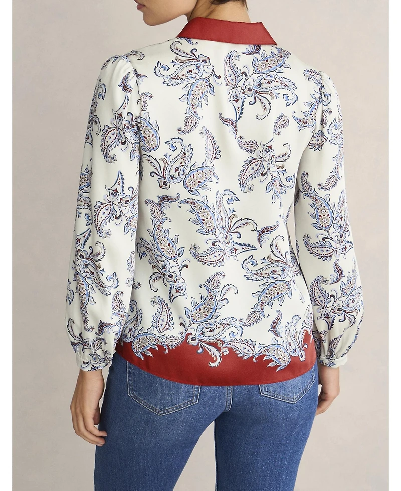 Hobbs London Women's Dannie Cinched-Waist Collard Shirt