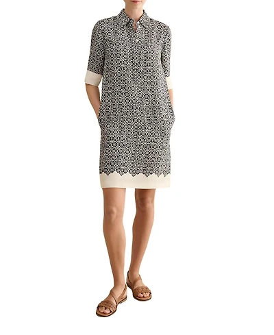 Hobbs London Women's Marciella 3/4 Sleeve Printed Mini Dress