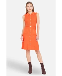 Yumi Women's Rib Knitted With Buckle Skater Dress