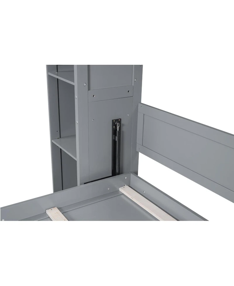 Streamdale Furniture Murphy Bed With Shelves and Led Lights