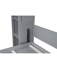 Streamdale Furniture Murphy Bed With Shelves and Led Lights