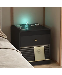 Streamdale Furniture Smart Nightstand Charging, Light and Storage