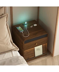 Streamdale Furniture Smart Nightstand Charging, Light, Storage