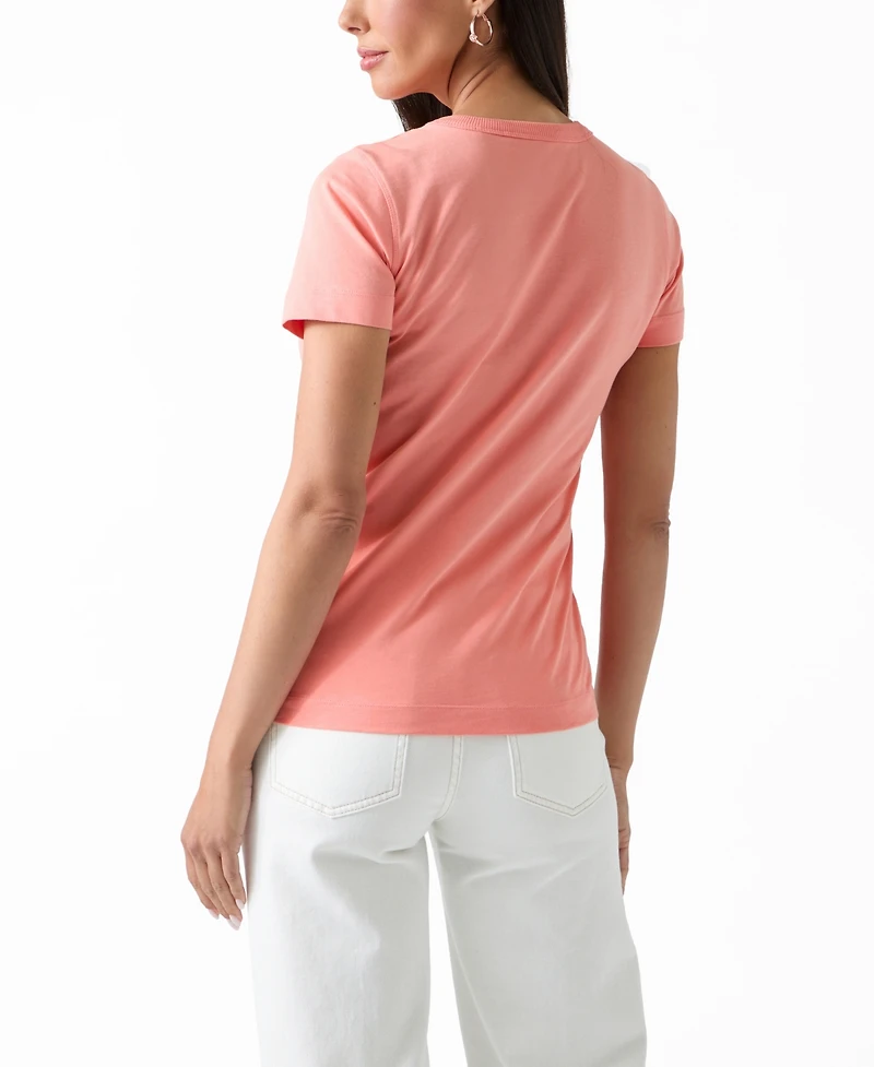 Guess Women's 3D Script Logo Short-Sleeve T-Shirt