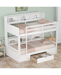 Streamdale Furniture Bunk Bed With Shelves and Storage Drawer