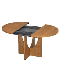 Streamdale Furniture 5piece Extendable Round Dining Set with Leaf