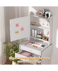 Streamdale Furniture Small Vanity Set with Stool and Foldable Side Tables