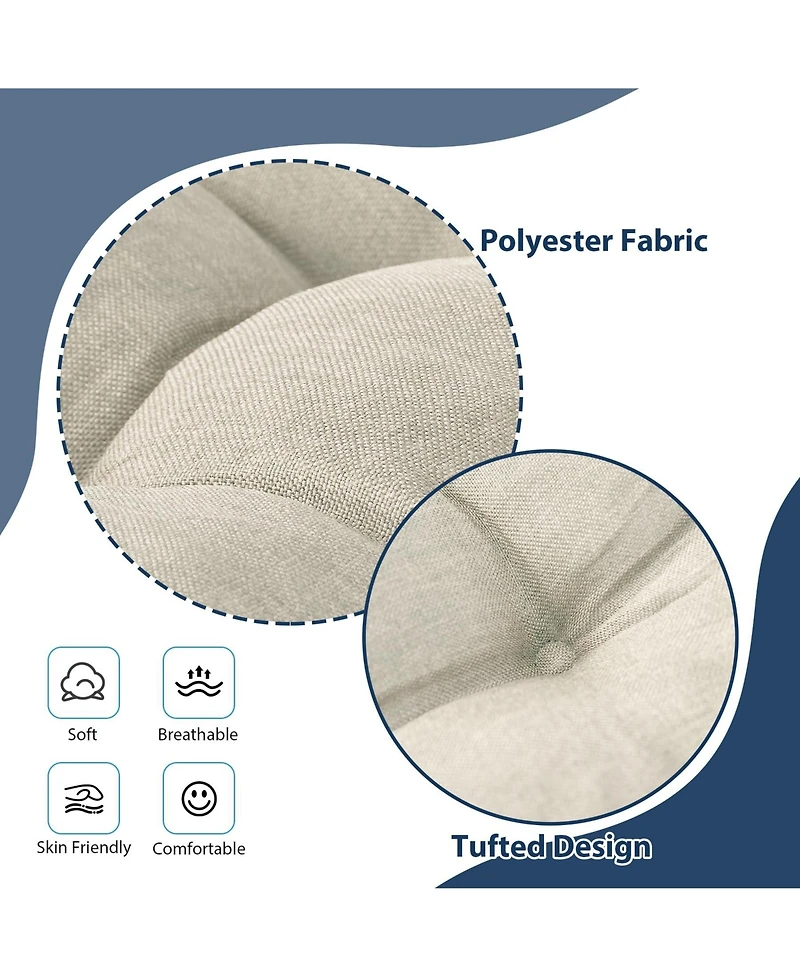 Gnuadz 4-pack Chair Cushions Dining Kitchen Indoor Ties Tufted Foam Non Slip