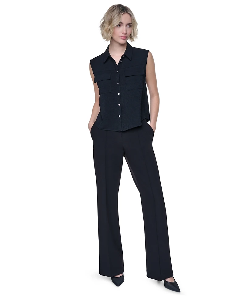 Dkny Women's Washer Collared Top