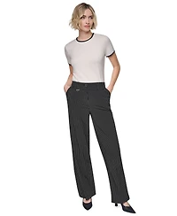 Dkny Women's Every Day Stretch Pleated Wide-Leg Trousers