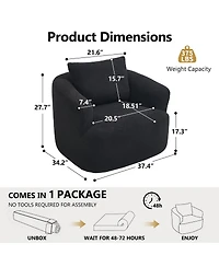 Streamdale Furniture 360degree(s) Swivel Round Upholstered Comfy Chair
