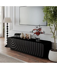 Streamdale Furniture Tv Console with Spiral Wave Design, Storage Cabinet & 2 Drawers
