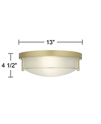 Possini Euro Design Encina 13inch Modern Flush-Mount Ceiling Light Fixture Kitchen Foyer Hallway Drum Frosted Glass