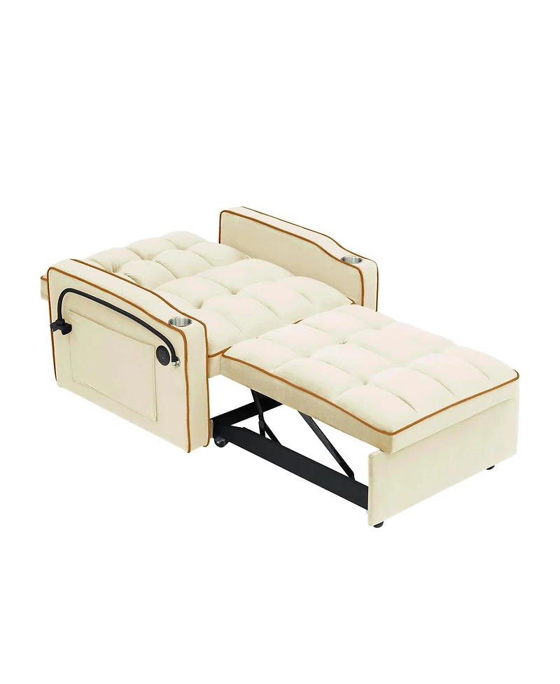 Streamdale Furniture Versatile Foldable Sofa Bed, 3 Lengths, Usb