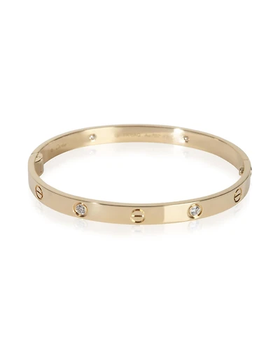 Pre-Owned Cartier Yellow Gold Diamond Love Single Screw Closure Bracelet