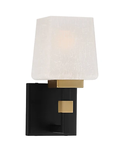 Possini Euro Design Beauregard Modern Wall Light Sconce Hardwire 4 1/2" Fixture Square Linen Glass for Bedroom Reading Hallway House Home
