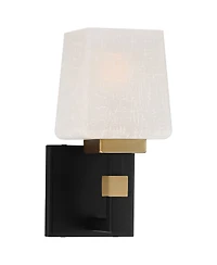 Possini Euro Design Beauregard Modern Wall Light Sconce Hardwire 4 1/2" Fixture Square Linen Glass for Bedroom Reading Hallway House Home