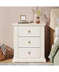 Tribesigns 3-Drawer Nightstand, Modern Bedside Table with Storage Drawers, Wood Night Stand Side End Table