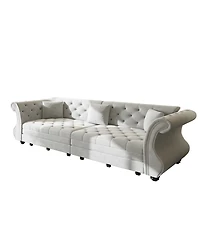 Streamdale Furniture Oversized Chesterfield Velvet Pull Out Sofa Bed