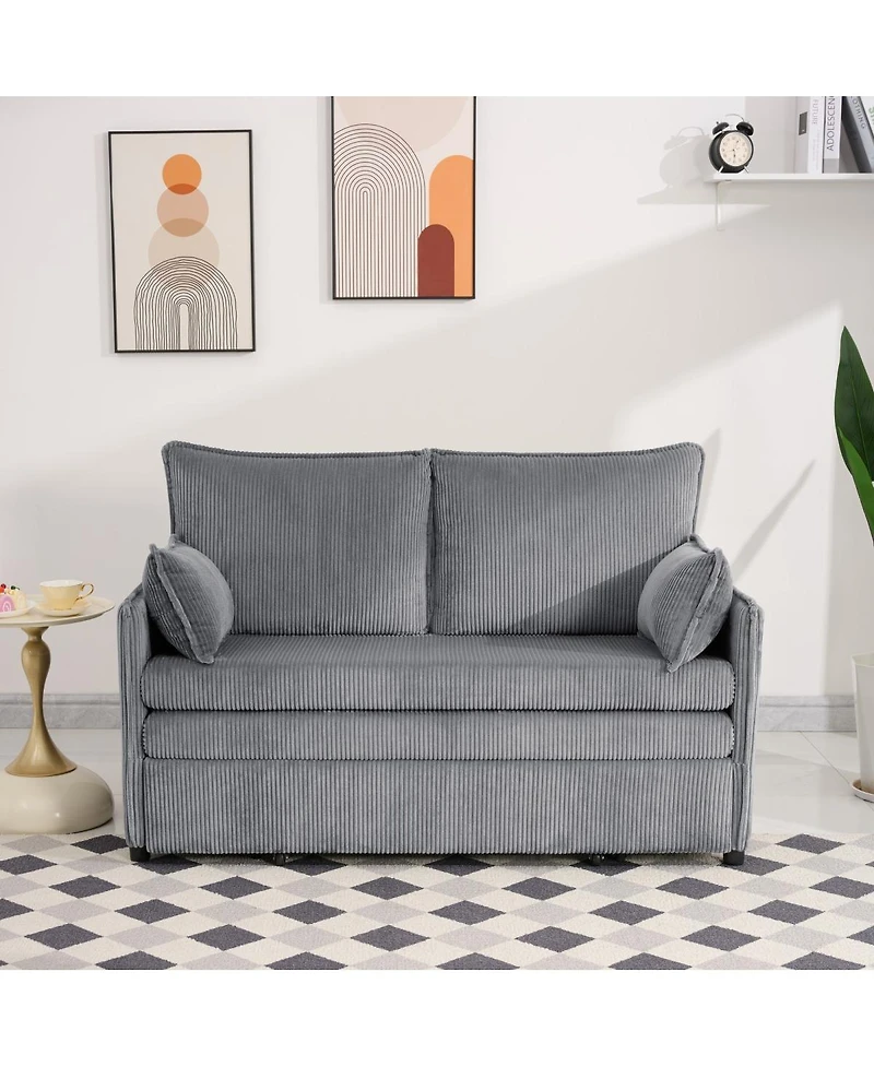 Streamdale Furniture 55" Convertible Sofa Bed with Usb Ports.