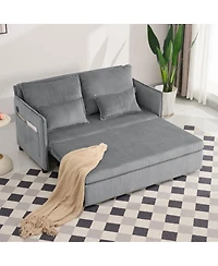 Streamdale Furniture 55" Convertible Sofa Bed with Usb Ports.