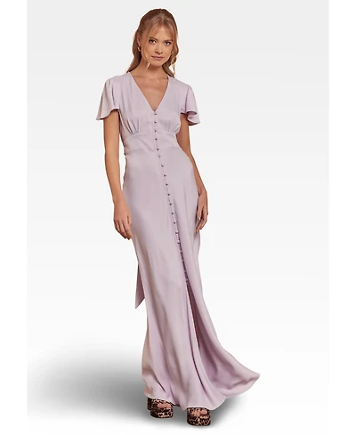 Maids to Measure Women's Chelsea Satin V-Neck Bridesmaid Dress