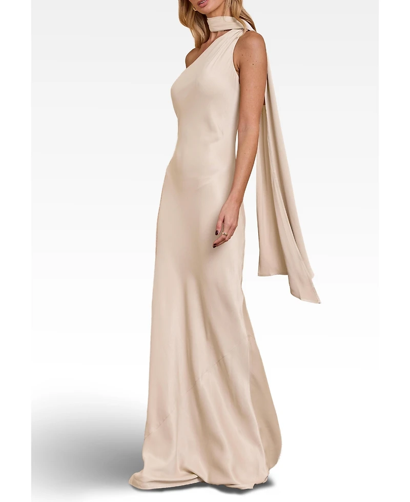 Maids to Measure Women's Cressida Satin Asymmetric Dress