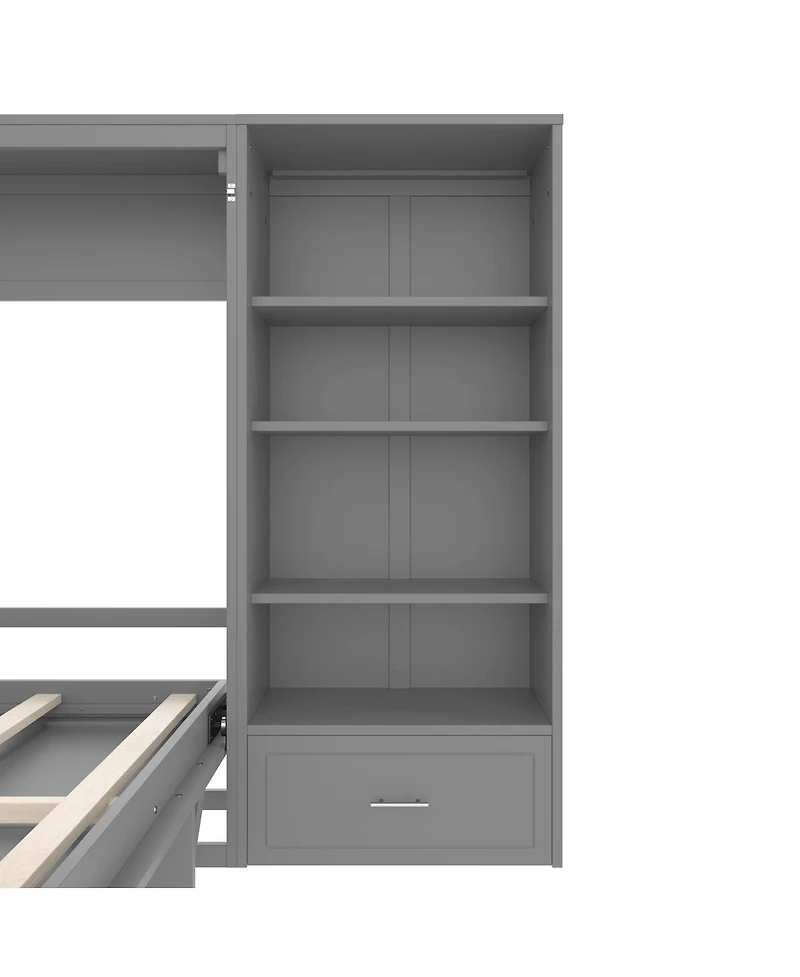 Streamdale Furniture Murphy Bed w/Storage, Shelf, Drawer