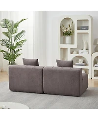 Streamdale Furniture Chenille Curved Sectional Sofa with 8 Pillows and Modular Seats