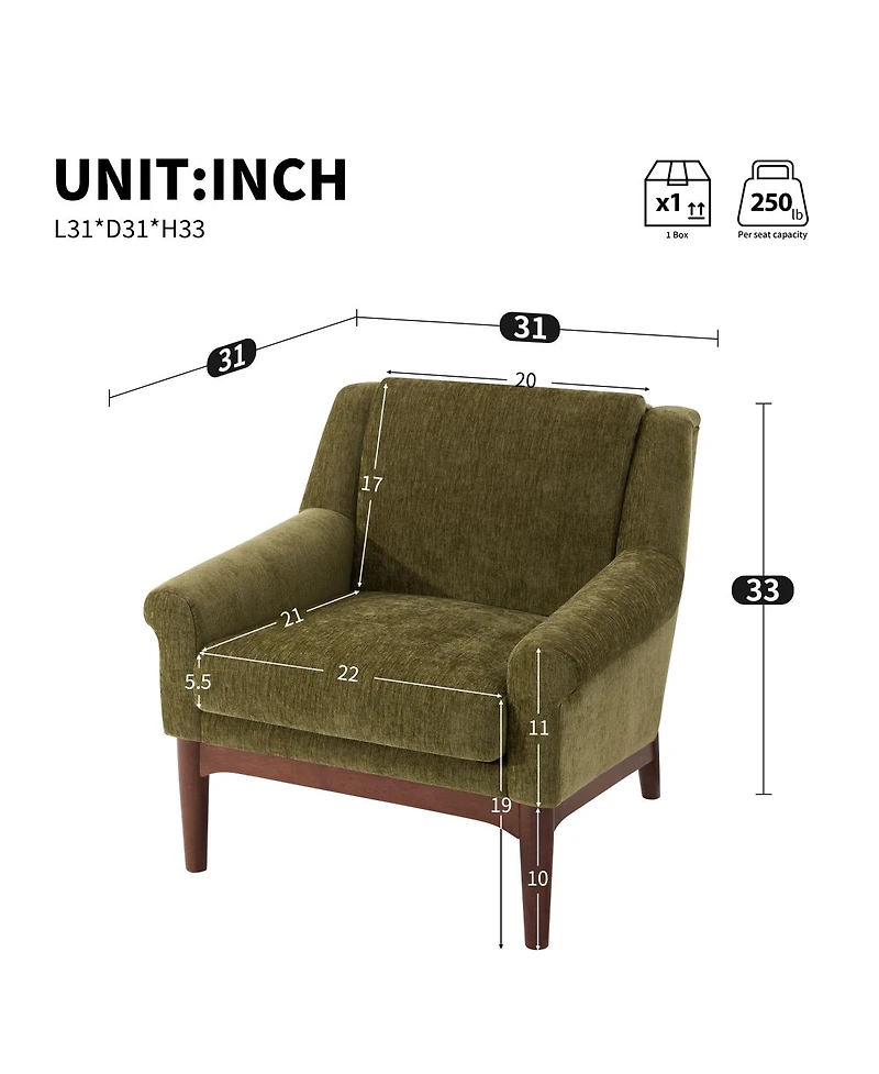 Streamdale Furniture Mid-Century Modern Accent Chair with Flared Arms