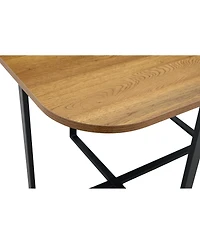 Streamdale Furniture 6-Seat Dining Set: Velvet Chairs and Wood Grain Table