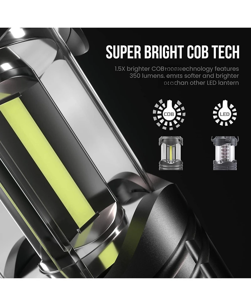 Gnuadz 4 pack Led Camping Lantern Flashlight Portable Collapsible Hanging Emergency Light