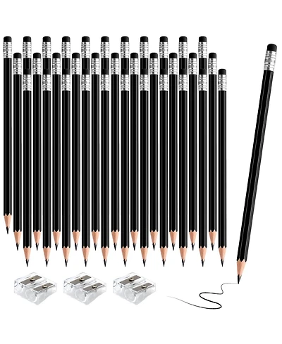 Gnuadz Pencils Eraser Pre-sharpened Hb Writing Drawing School Supplies 36 sticks