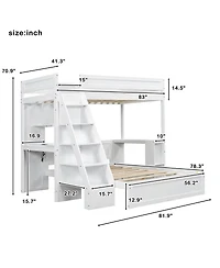 Streamdale Furniture Twin Xl Over with Desk and Usb