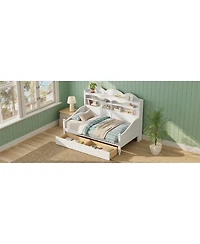 Streamdale Furniture Wooden Twin Daybed with Storage Drawers and Headboard