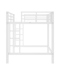 Streamdale Furniture Metal Loft Bed with Ladder and Guardrails