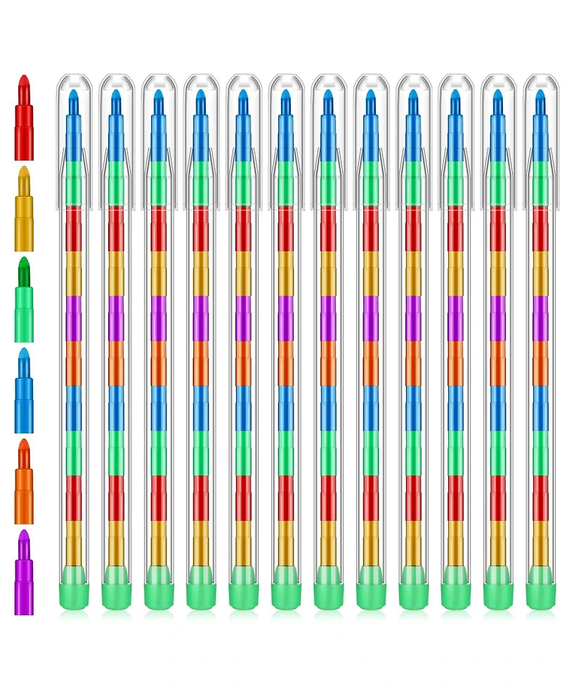Gnuadz Stackable Crayons Rainbow Pencils Party Favors Pack of 60