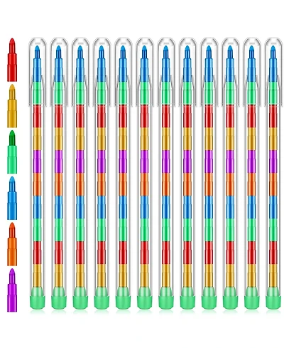 Gnuadz Stackable Crayons Rainbow Pencils Party Favors Pack of 60
