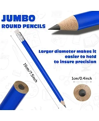 Gnuadz Fat Pencils Set With Erasers Sharpeners For Beginners
