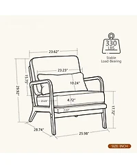 Streamdale Furniture Comfy Upholstered Accent Chair with Wood Arms.