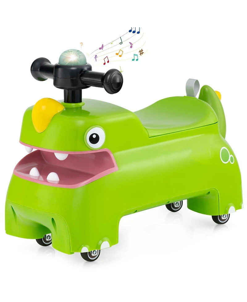 Slickblue Toddler Walking Ride-On Car Toy with Lights and Music