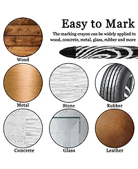 Gnuadz Lumber Crayons Wax Marker for Metal Wood Glass Plastic 24 pieces