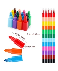 Gnuadz Stacking Crayons Buildable Party Favors Diy Rainbow Pencils Pack of 20