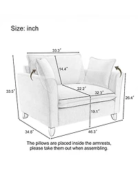 Streamdale Furniture Chenille Oversized Armchair with Pillow