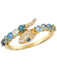Le Vian Montana Sapphire (3/4 ct. t.w.) & Diamond (1/6 ct. t.w.) Ring in 14k Honey Gold